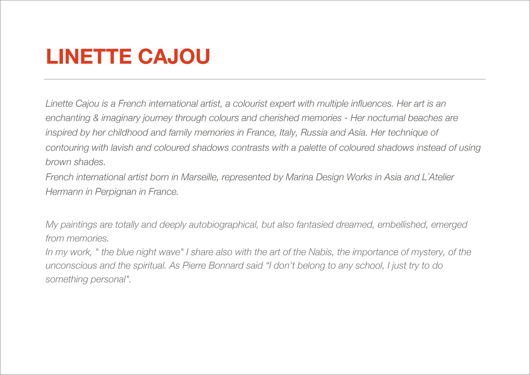 FAUNA ALLEGORIA - Linette Cajou